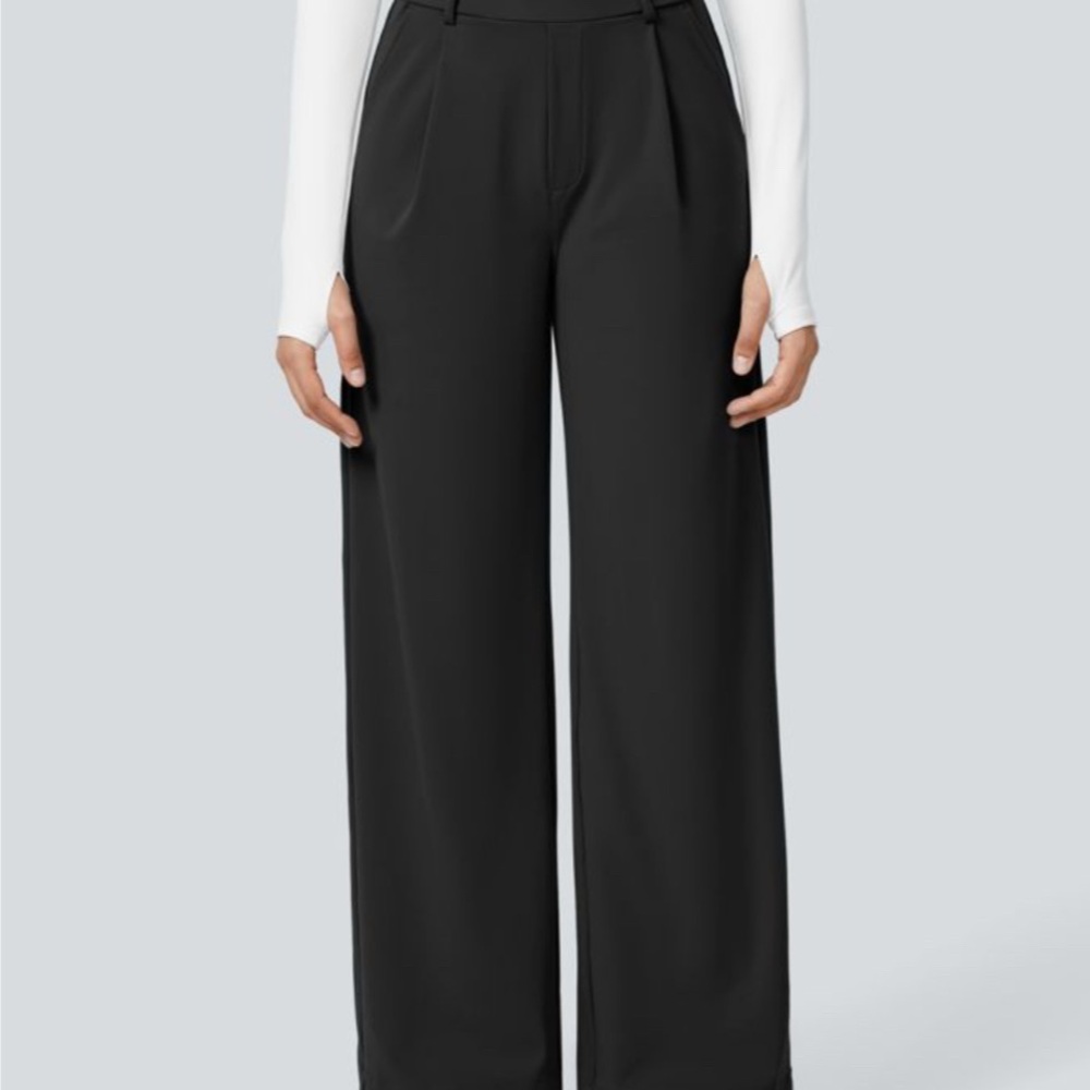 Halara high waisted side pocket straight leg work pants small
